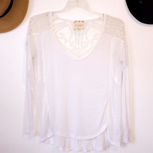 Free People • netted lace long sleeve top